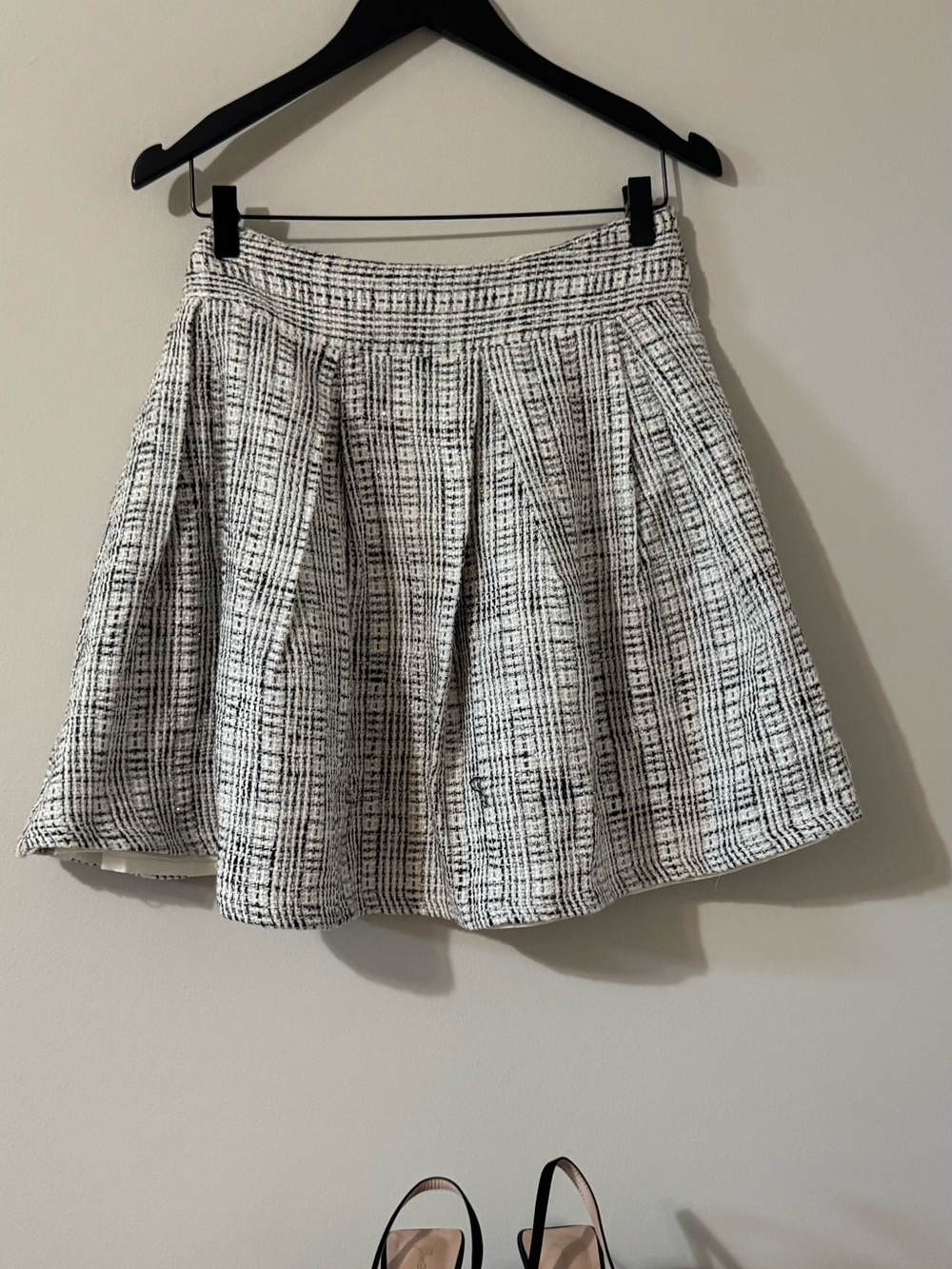 Beulah Black and White Patterned Skater Skirt
